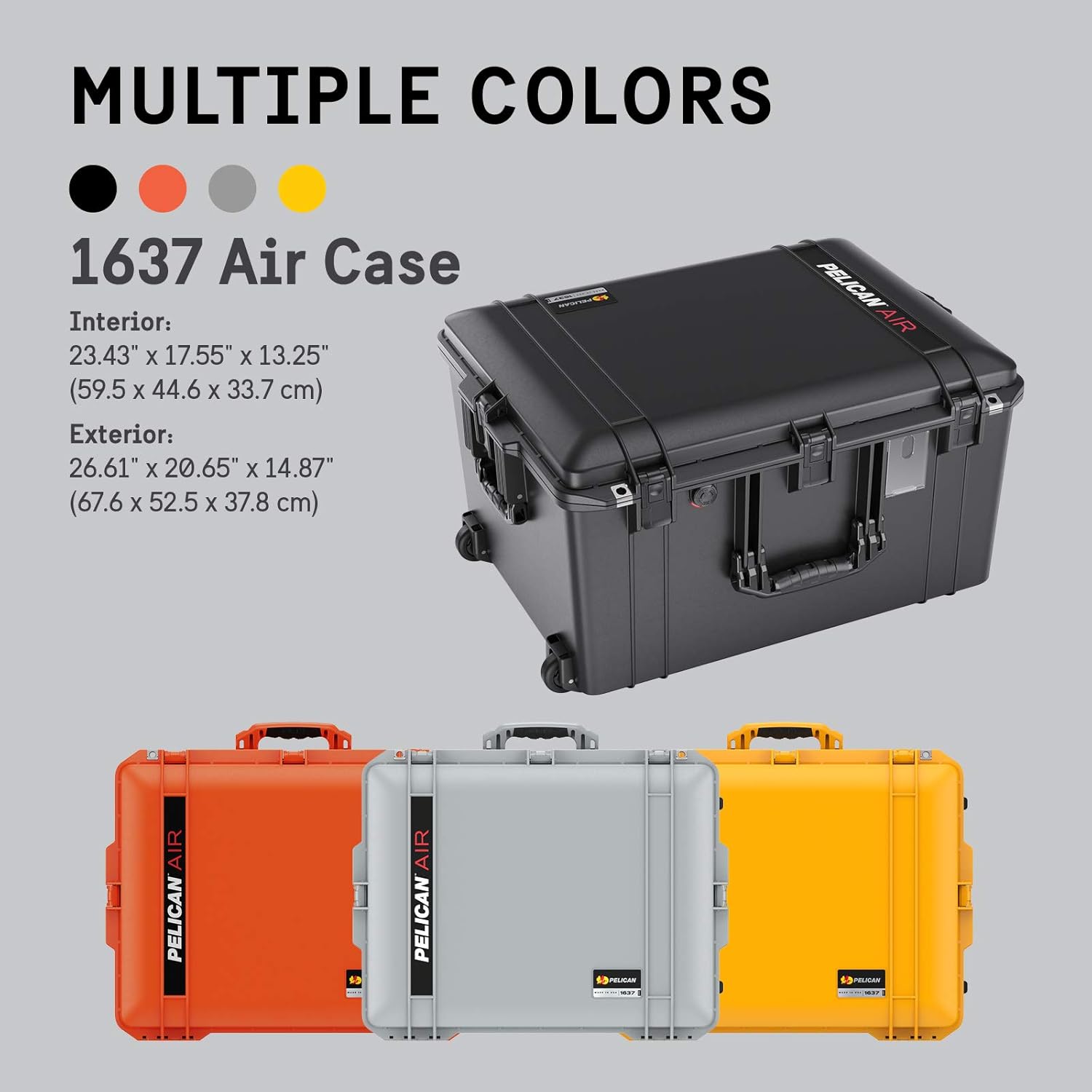 Pelican Air 1637 Case No Foam - Black