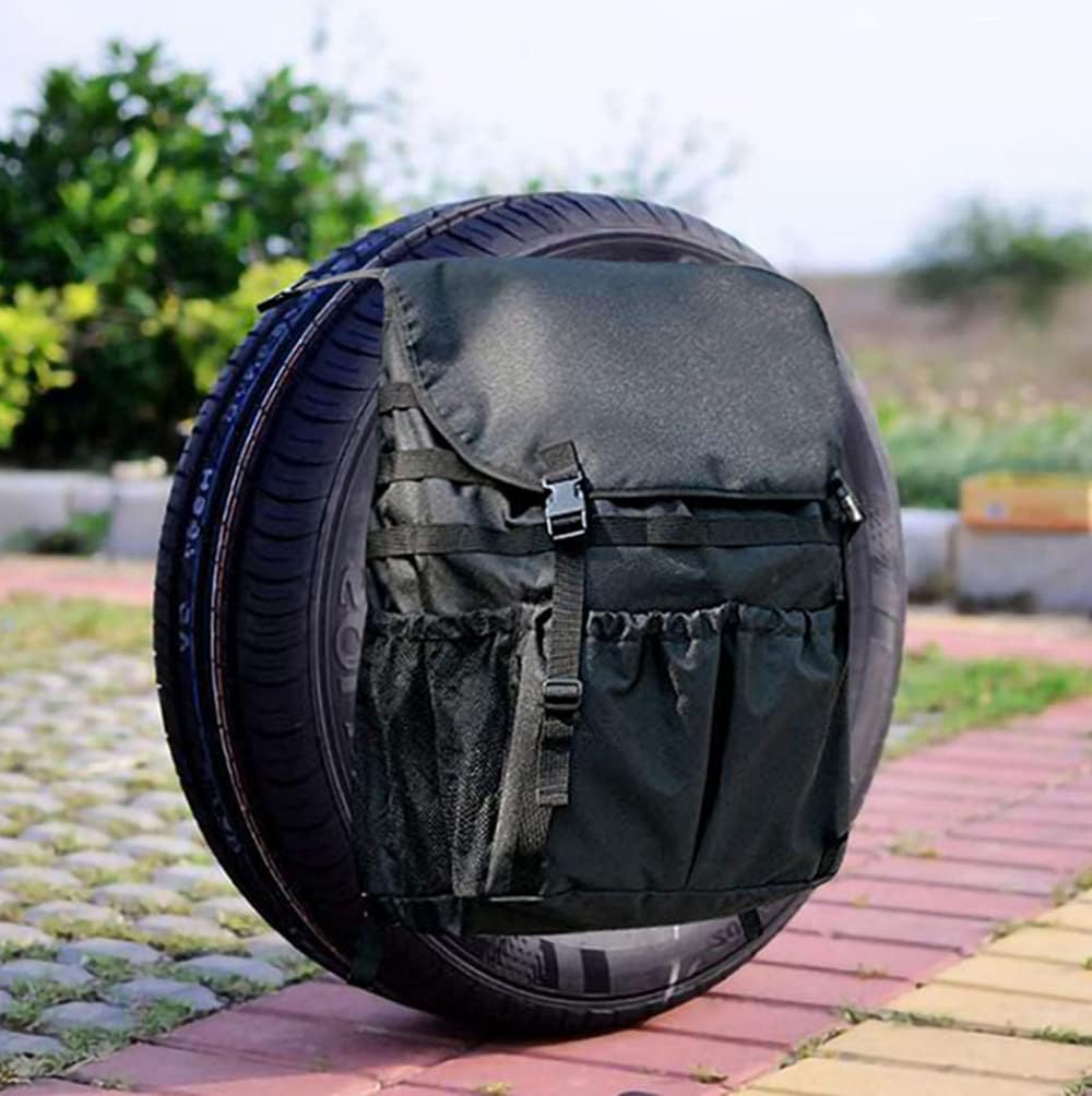 Spare Tire Trash Bag, Off-Road Rear Wheel Storage Organizer Car Gear Backpack Accessories for Wrangler JL JLU JK JKU SUV Truck, Fits 30" to 33" Spare Tire