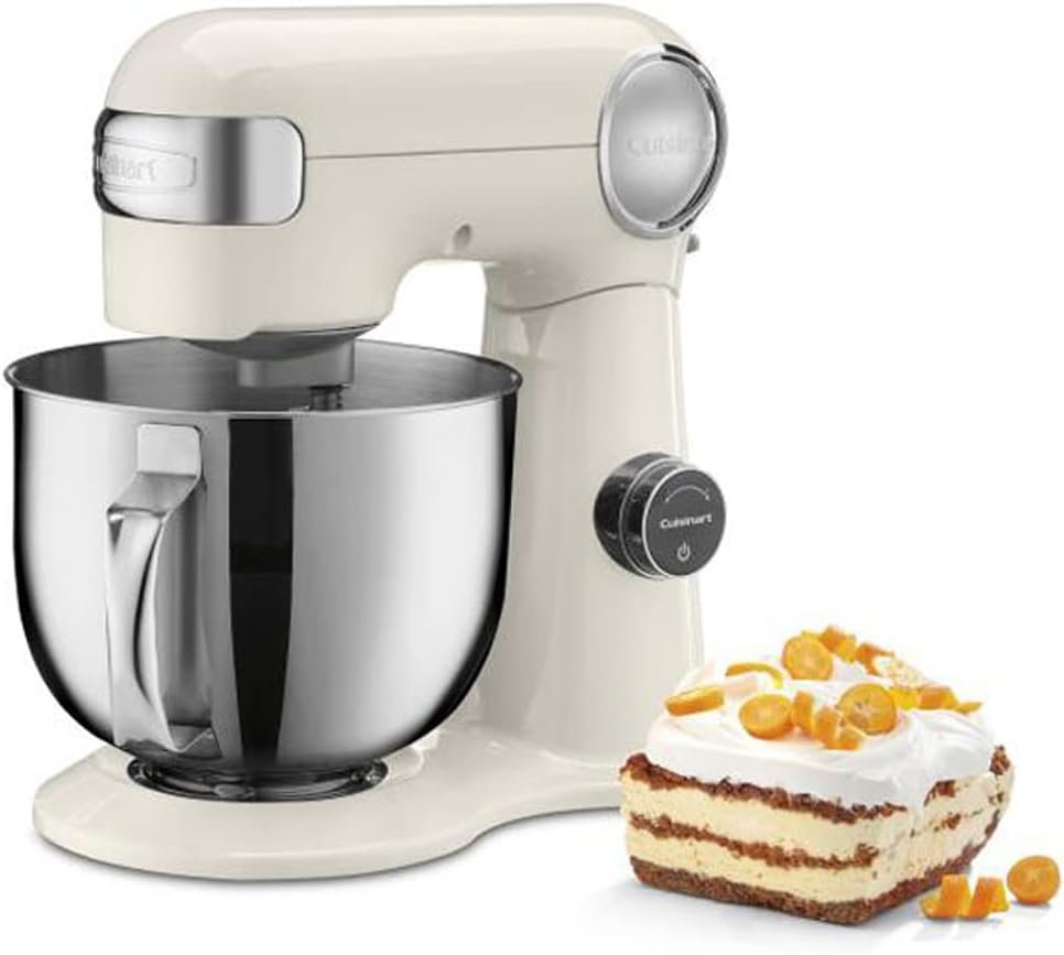 Cuisinart SMD-50CRM Precision Pro 5.5-quart Digital Stand Mixer Coconut Cream Bundle with 1 YR CPS Enhanced Protection Pack