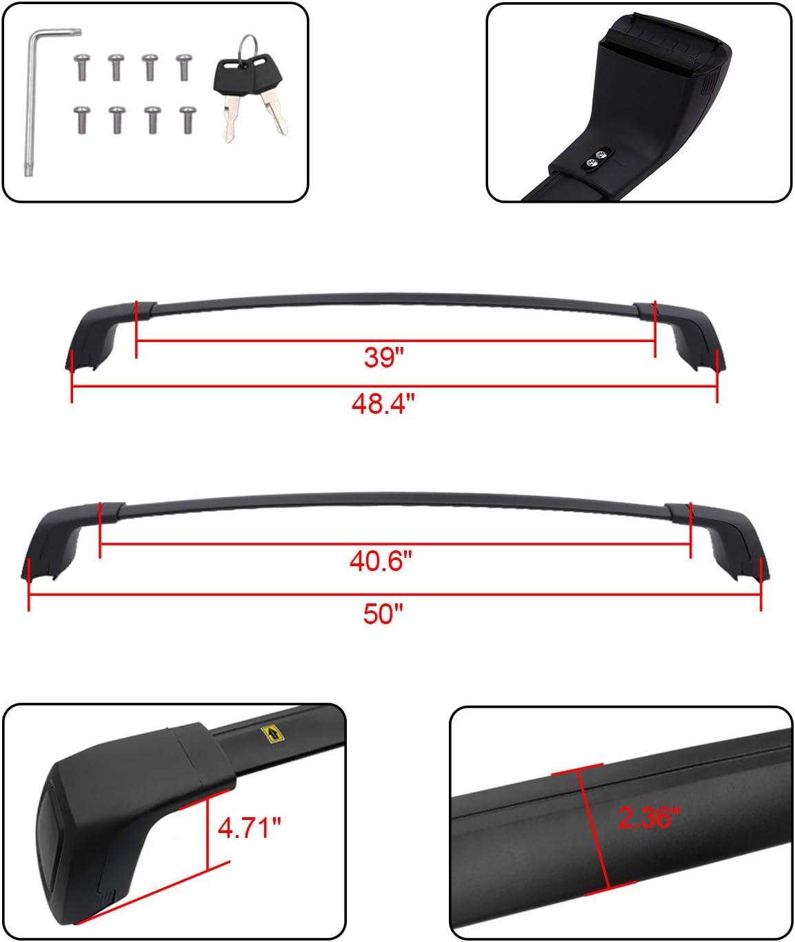 Snailfly Upgraded Roof Rack Cross Bar Fit for Hyundai Palisade SE SEL Limited Calligraphy 2019-2022 Lockable Cargo Crossbars Carrier