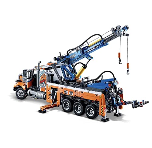 LEGO 42128 Technic Heavy-Duty Tow Truck with Crane Toy for Boys & Girls with mechanical Functions, Model Building Set, Engineering for Kids Series