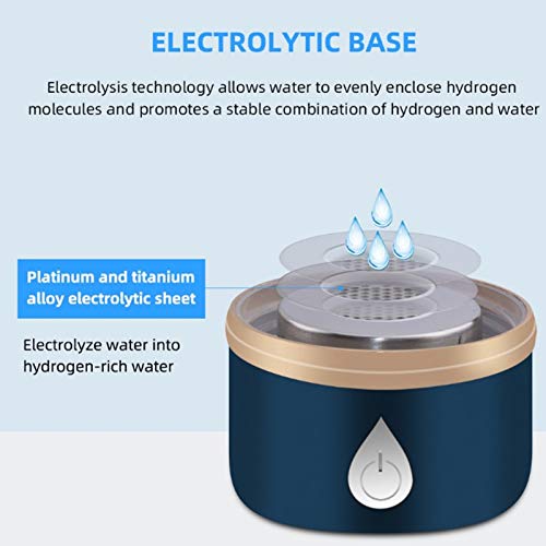 Hydrogen Water Generator,Water Purifier,Hydrogen Water Bottle, Portable Hydrogen Water Ionizer Machine, Hydrogen Water Bottle Generator USB Portable Hydrogen Water Maker Machine 380ml Blue