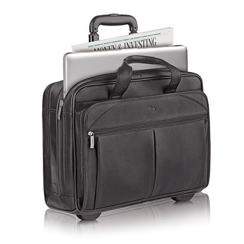 Solo Walker Leather Rolling Laptop Bag, Tan