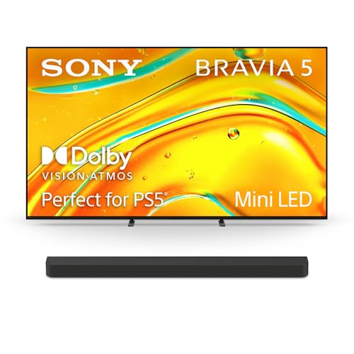 Sony BRAVIA 5 65 Inch TV, Mini LED, 4K Smart Google TV, XR Processor with AI Technology,120hz Television with Dolby Vision/Atmos, Exclusive Features for PlayStation?5, K-65XR50, 2025 Model