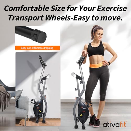 ATIVAFIT Exercise Bike Foldable Fitness Indoor Stationary Bike Magnetic 3 in 1 Upright Recumbent Exercise Bike for Home Workout
