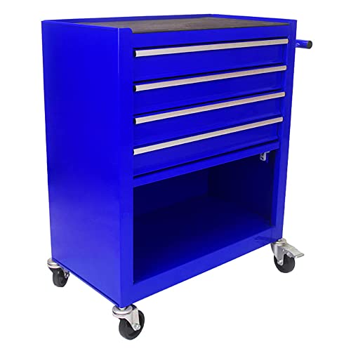 4-Drawer Rolling Tool Cabinet with Wheels, Tool Chest Storage Cabinet and Tool Box Organizer for Garage Warehouse Workshop, Black