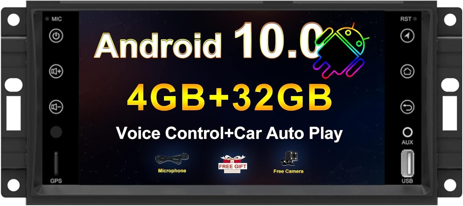 Android Car Stereo Radio for Jeep Commander/Wrangler 7 inch Touch Screen Head Unit Video Multimedia Player Support Carplay, Android Auto,Voice Control Steering Wheel Control with Bluetooth,WiFi