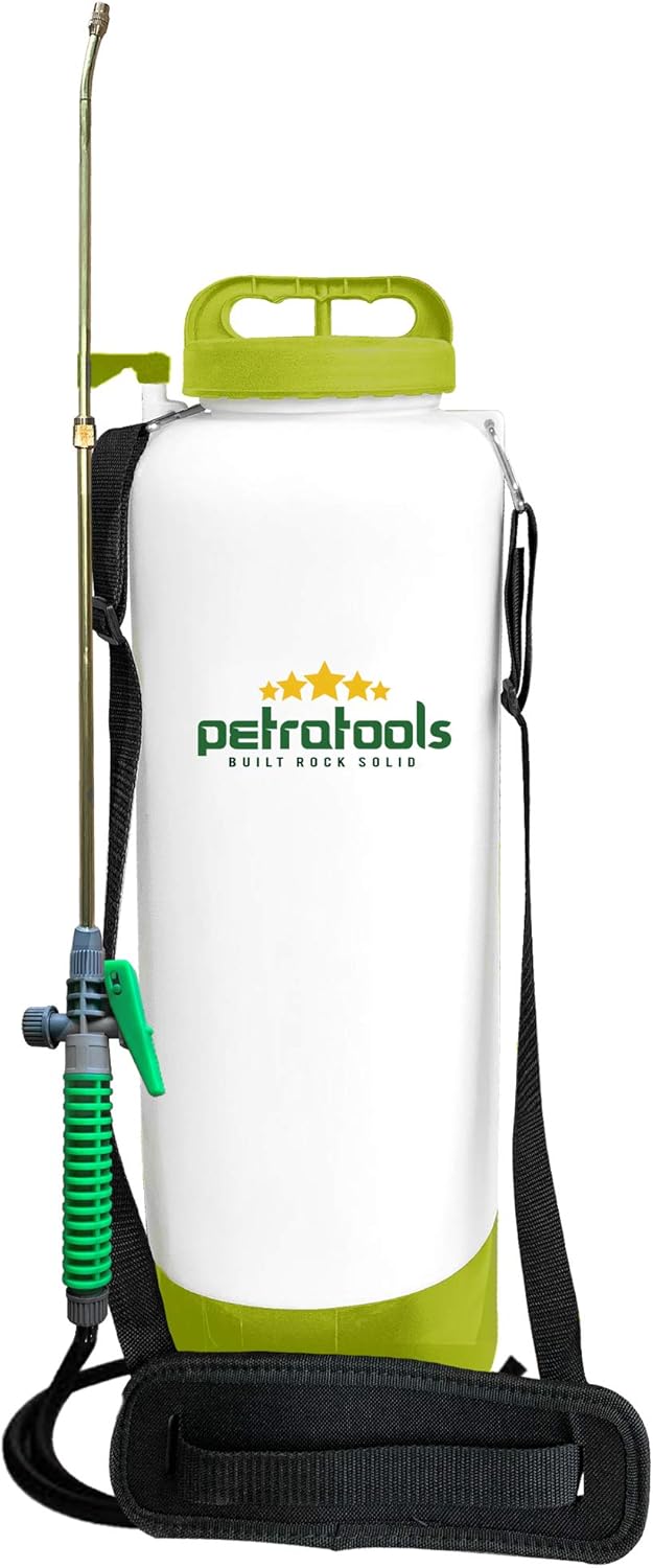 PetraTools 2 Gallon Battery Sprayer - Ultra Convenient Battery Powered Sprayer, Garden Sprayer & Weed Sprayer with Easy-to-Carry Strap, Electric Sprayer & Yard Sprayer with Long-Lasting Battery Life Pack of 2