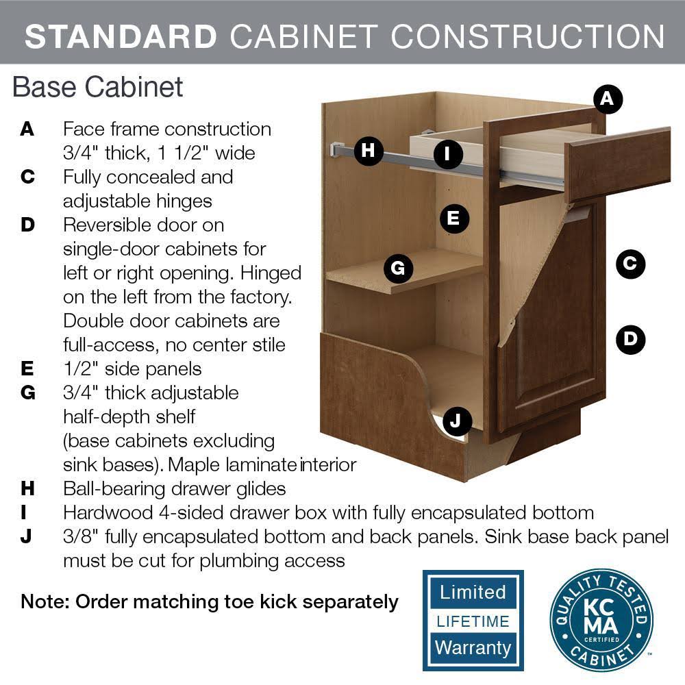 Hampton Bay 9x34.5x24 in. Hampton Base Cabinet in Satin White