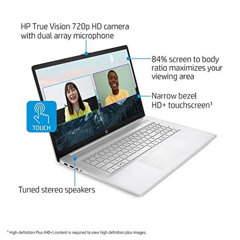 HP 17.3" HD Touchscreen Business Laptop, AMD Ryzen 5-5500U, Windows 11 Pro, 16GB RAM, 512GB SSD+1TB HDD, Numeric Keypad, HDMI, Wi-Fi, Bluetooth, Webcam, 32GB Durlyfish USB Card