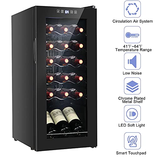 LEADZM 18/28 Bottle Freestanding Wine Fridge, Compressor Wine Cooler Refrigerator, Mini Wine Cellar