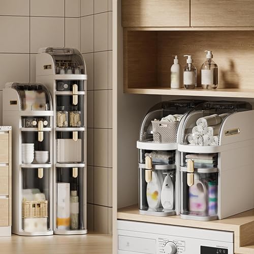 Narrow Bathroom Floor Storage Cabinet,Small Spaces Gaps Cabinet Clear Drawers,Tall Slim Seam Cabinet Vertical Storage Unit for Bathroom Kitchen Small Kitchen Laundry Living Room Toilet Gap(B)