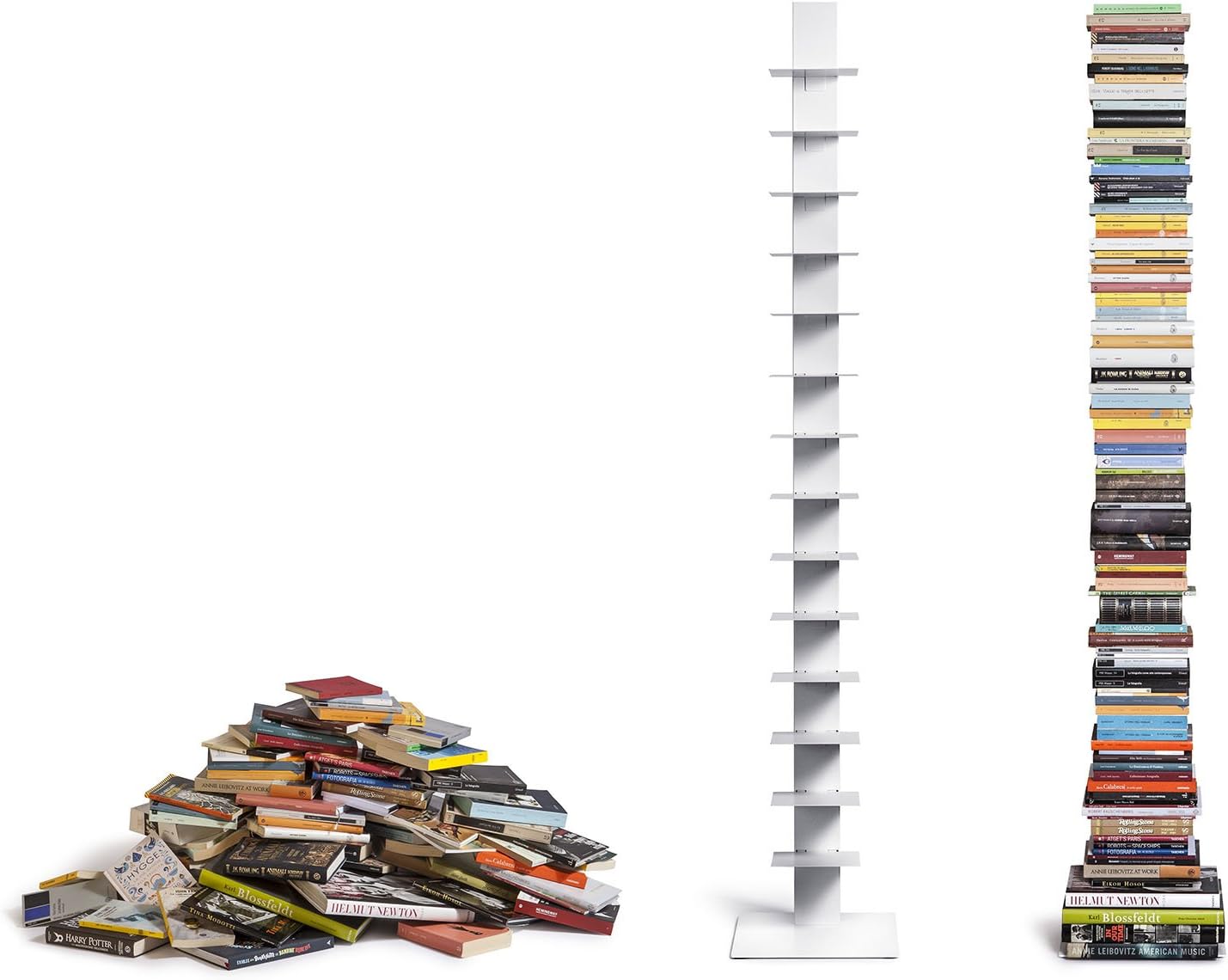 Sapiens Original Bookcase Sintesi H.79,6 inches (14 Shelves) White