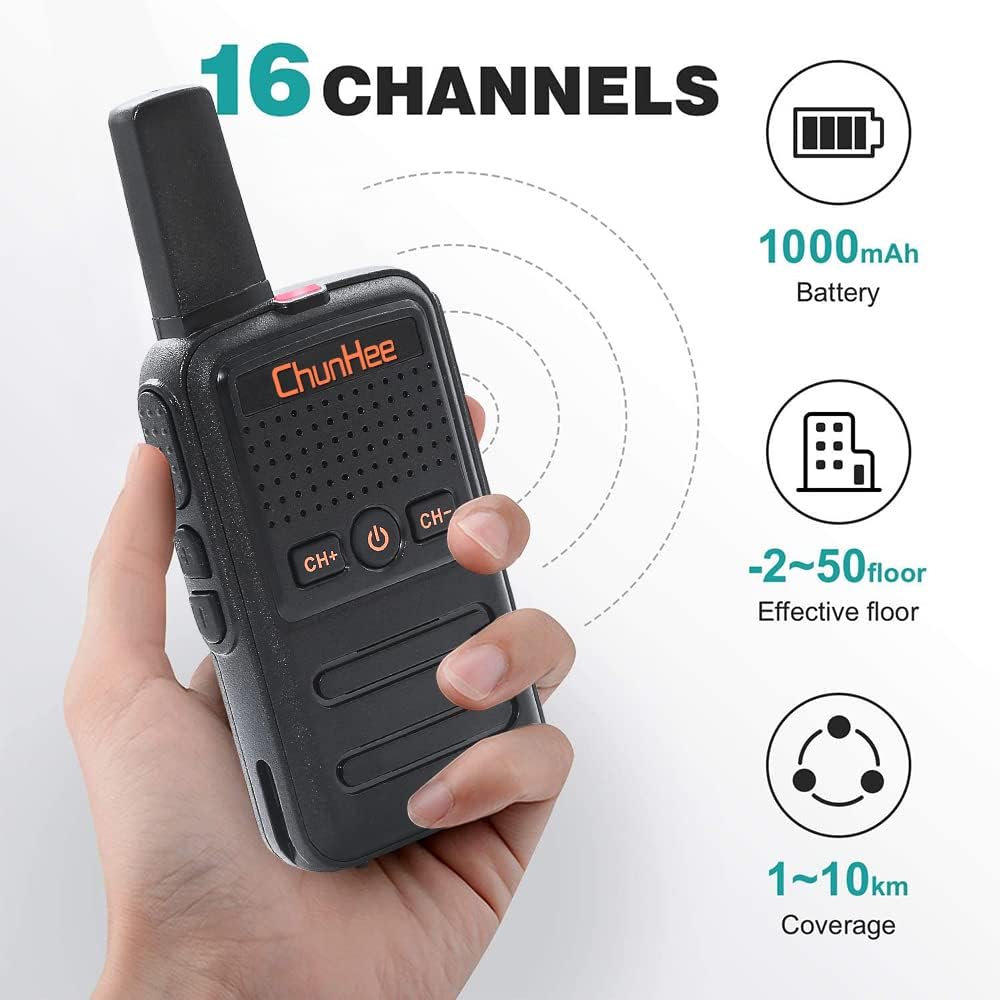 ChunHee Intercom Wireless System for Home-Caregiver Pager Intercom for Elderly Seniors Patients-Room to Room Communication System-Adults Walkie Talkie for Hiking/Camping/Vocation, 4 Pack