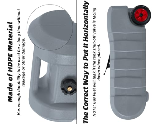15 Gallon Fuel Caddy, Portable Gas Tank with Fluid Transfer Siphon Pump and 10-Foot Long Hose, Diesel Fuel Tank Gasoline Can with Manual Transfer Nozzle, 7.5 L/min, Grey
