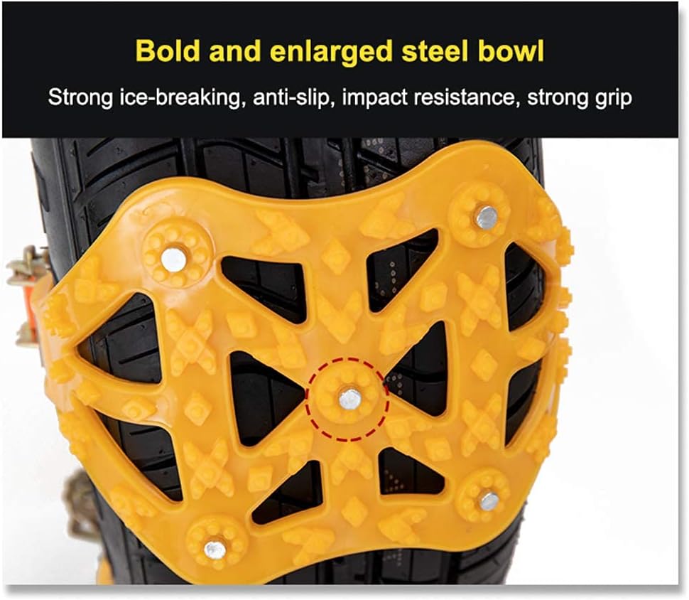 Universal Snow Chains for Cars/SUV/ LT Truck/Pickup Adjustable Traction Tire Chains for Tyres Width 145-285mm (5.71-11.2 inch)Easy to Mount Emergency Traction Snow Tyre Chains for Icing,Mud, Sand