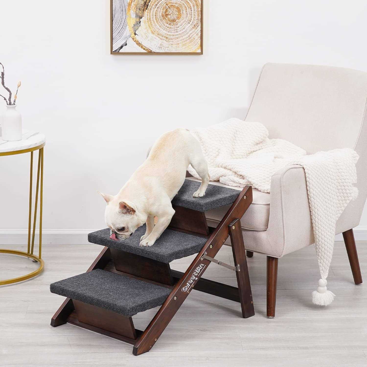 Sweetbin Wooden Pet Stairs/Pet Steps for All Dogs and Cats Up to 150Lbs - Pet Supplies online store