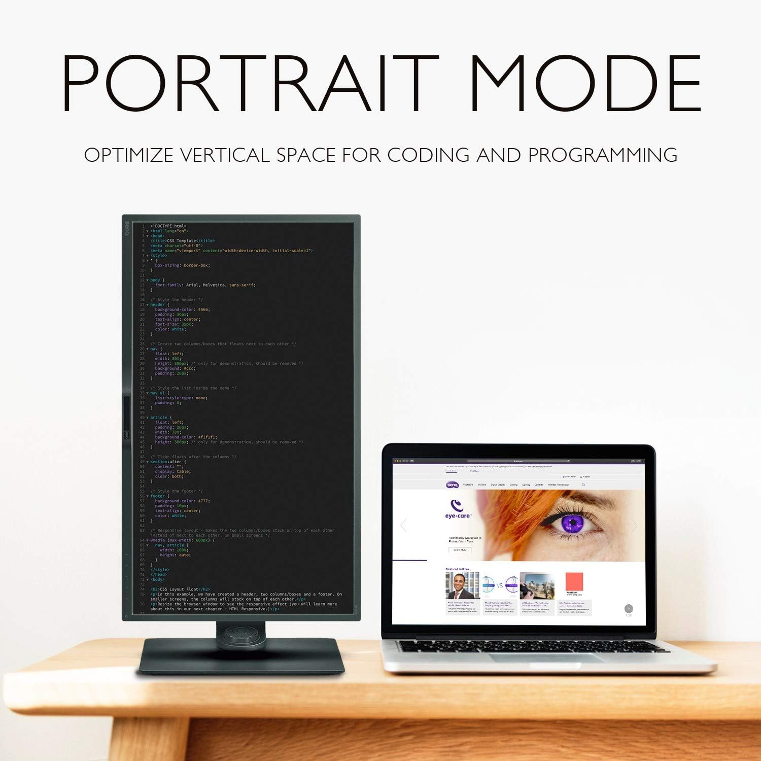 BenQ PD2705U 27 inch 4K UHD IPS Monitor USB-C, 99% sRGB and Rec.709, HDR10, Ergonomic Design, Eye-Care, Built-in Speakers