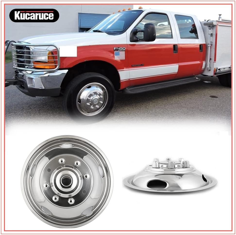 Kucaruce Set of 4 19.5 10 Lug Wheel Skins Hub Caps Rim Covers Stainless Steel Wheel Simulators For 2008-2020 R_a_m 4500 5500 Pickup