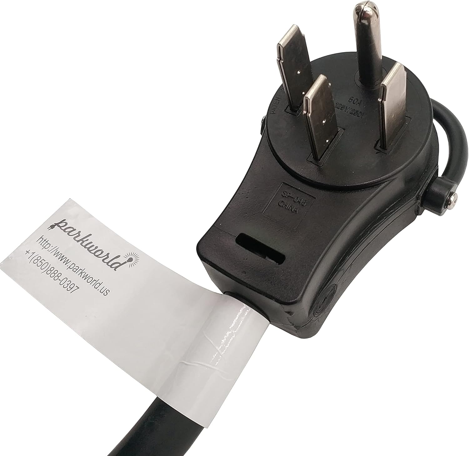 Parkworld 60639 RV 50A Shore Power Extension Cord Adapter, 50amp Camper Plug 14-50P to SS2-50R Marine Twist Lock Receptacle (75FT)