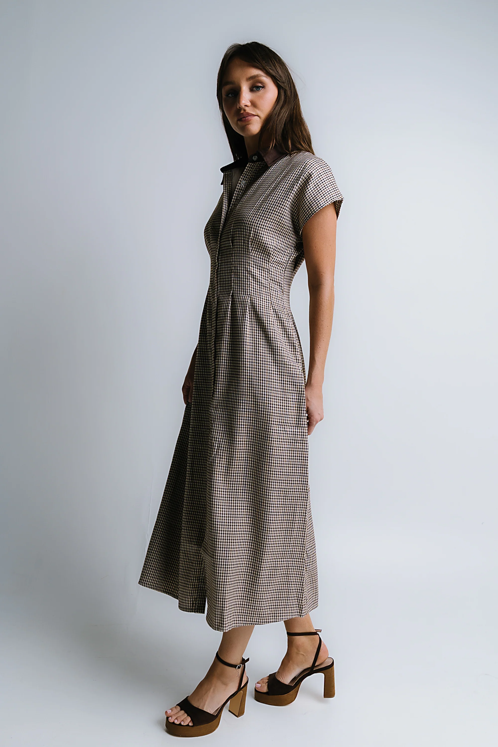 Andie Houndstooth Maxi Dress