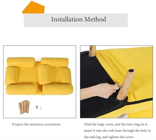 Modern 2 in 1 Chaise Lounge Chair with Ottoman, Versatile Accent Chair with 5 Adjustable Angles, Convertible Sleeper Chair for Living Room and Bedroom(Yellow)