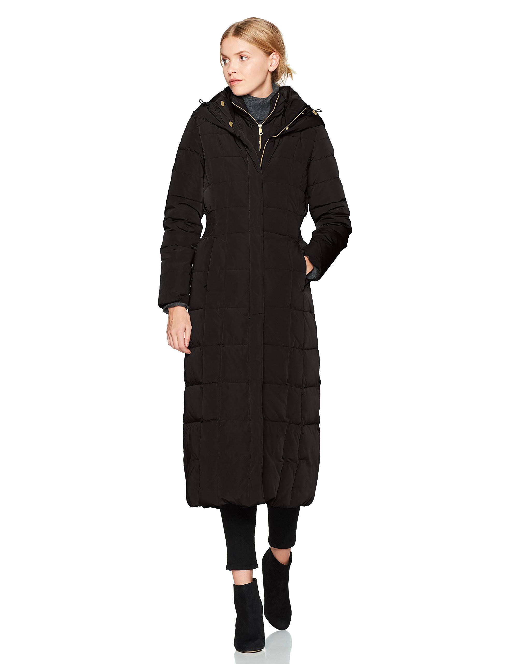 Cole Haan Hooded Down Maxi Puffer Coat - Black