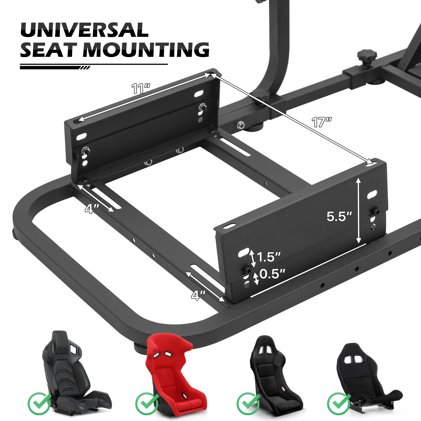 MoNiBloom Racing Steering Wheel Stand with Racing Seat, Driving Simulator Seat with Adjustable Slide, Simulator Cockpit Fit for Logitech G25, G27, G29, G920, PS5 Xbox, Red