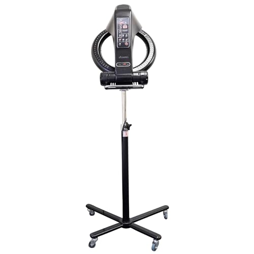 Professional Infrared Hair Color Processor & Multi-Function Dryer Accelerator w/Rolling Base - Heavy Duty Adjustable Standing Hair Dryer - Hair Salon Equipment (Black)