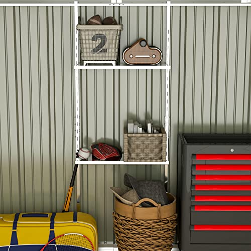 Patiowell 3 x 3 FT Outdoor Storage Shed,Small Garden Tool Storage Shed with Sloping Roof and Single Lockable Door, Outdoor Shed for Backyard Garden Patio Lawn, Grey