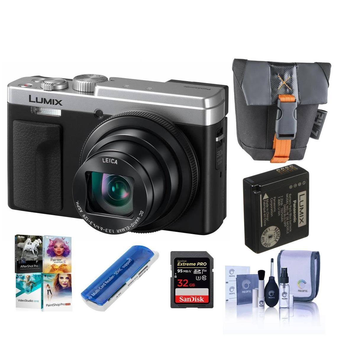 Panasonic Lumix DC-ZS80 Camera Silver with Bag 32GB Card PC Software More