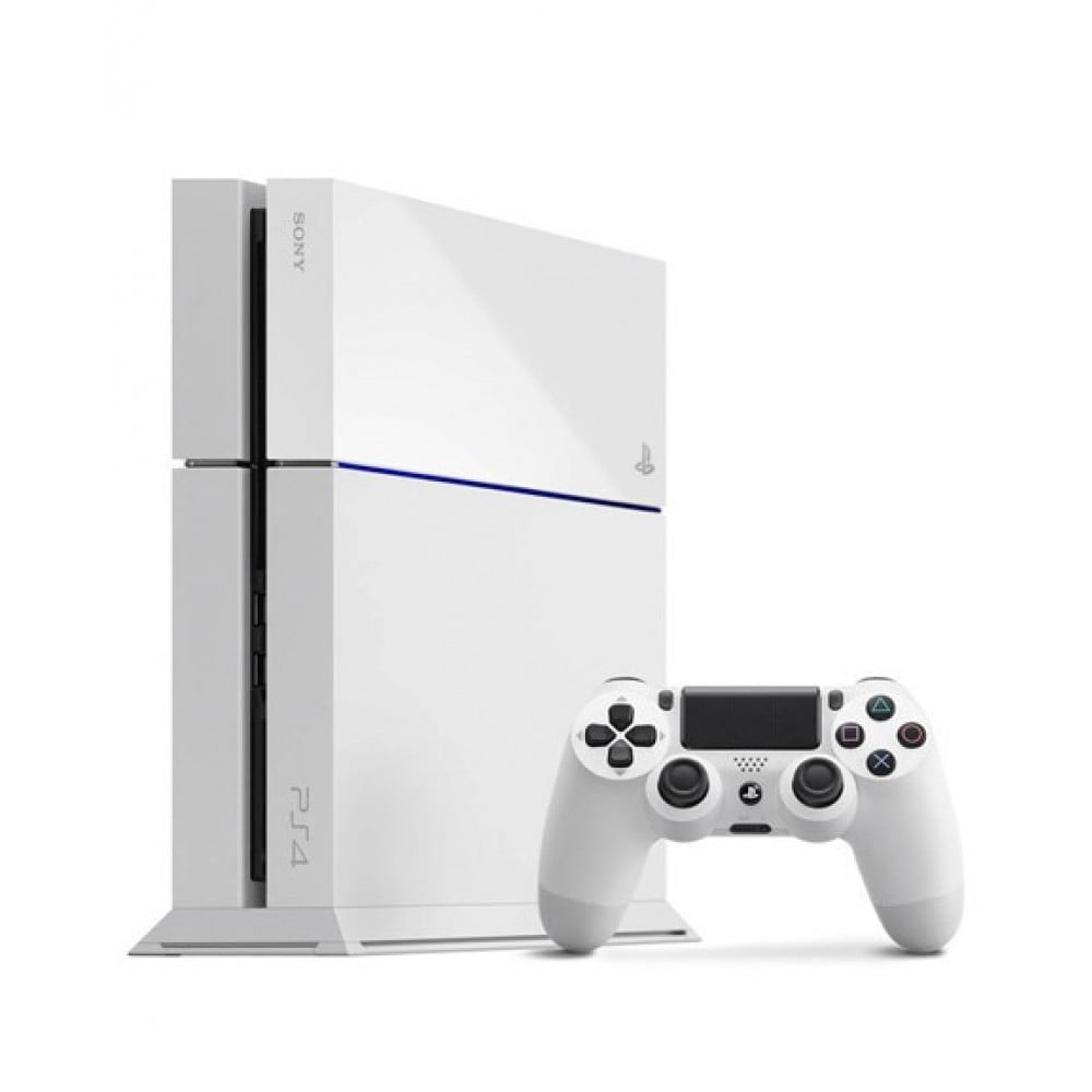 Sony PlayStation 4 500GB Gaming Console White with Gaming Mat BOLT AXTION Bundle Used