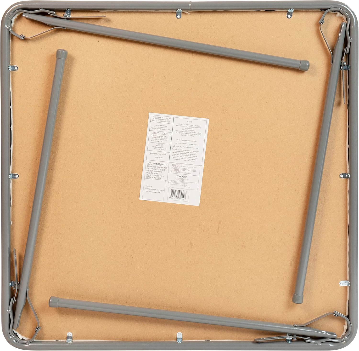 Flash Furniture Folding Card Table - Gray Foldable Card Table Square - Portable Table with Collapsible Legs