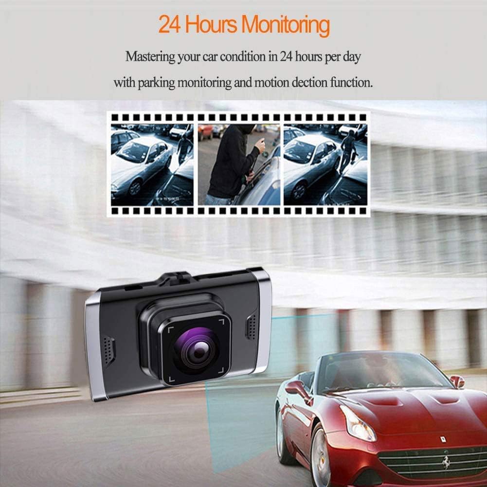 Dash Cam Dash Camera Double Recording Full 1080P HD Recording DVR Cam Video Recorder in Car Camera Dashcam for Cars 170 Wide Angle WDR with 3.0" LCD Display Night Vision Motion Detection G-Sensor