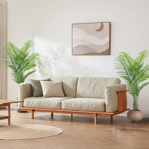 AnTing Artificial Areca Palm Plant Faux Tropical Tree 6FT, Fake Palm Tree Indoor Decor with 15Trunks for Home Office Garden Hotel Decor Gift（2pack）