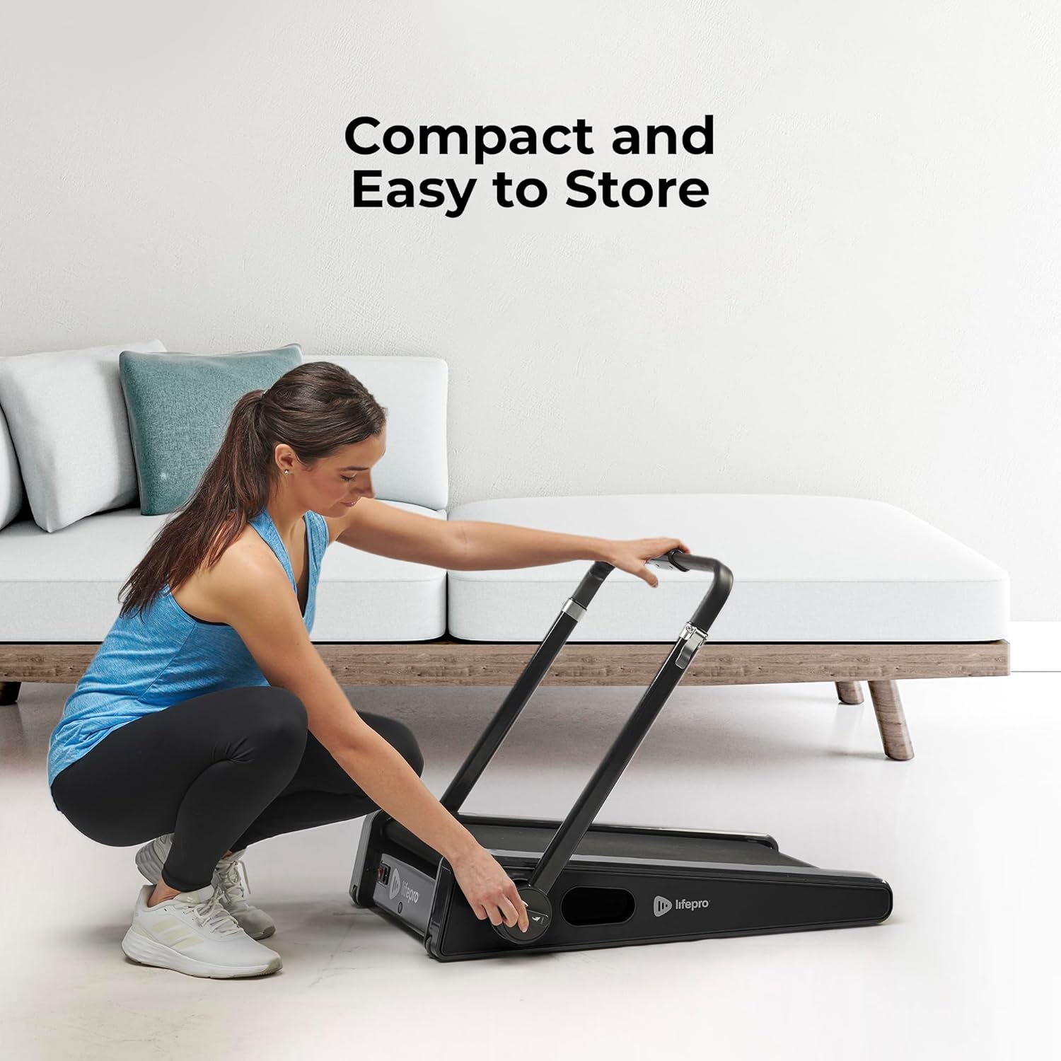 LifePro Smallest Portable Mini Walking Pad with Adjustable Handlebar - Max Speed 3 MPH, Home & Office 30 inch Mini Walking Treadmill, Under Desk Small Work Desk Compact Treadmill, 220 Lbs Max Weight