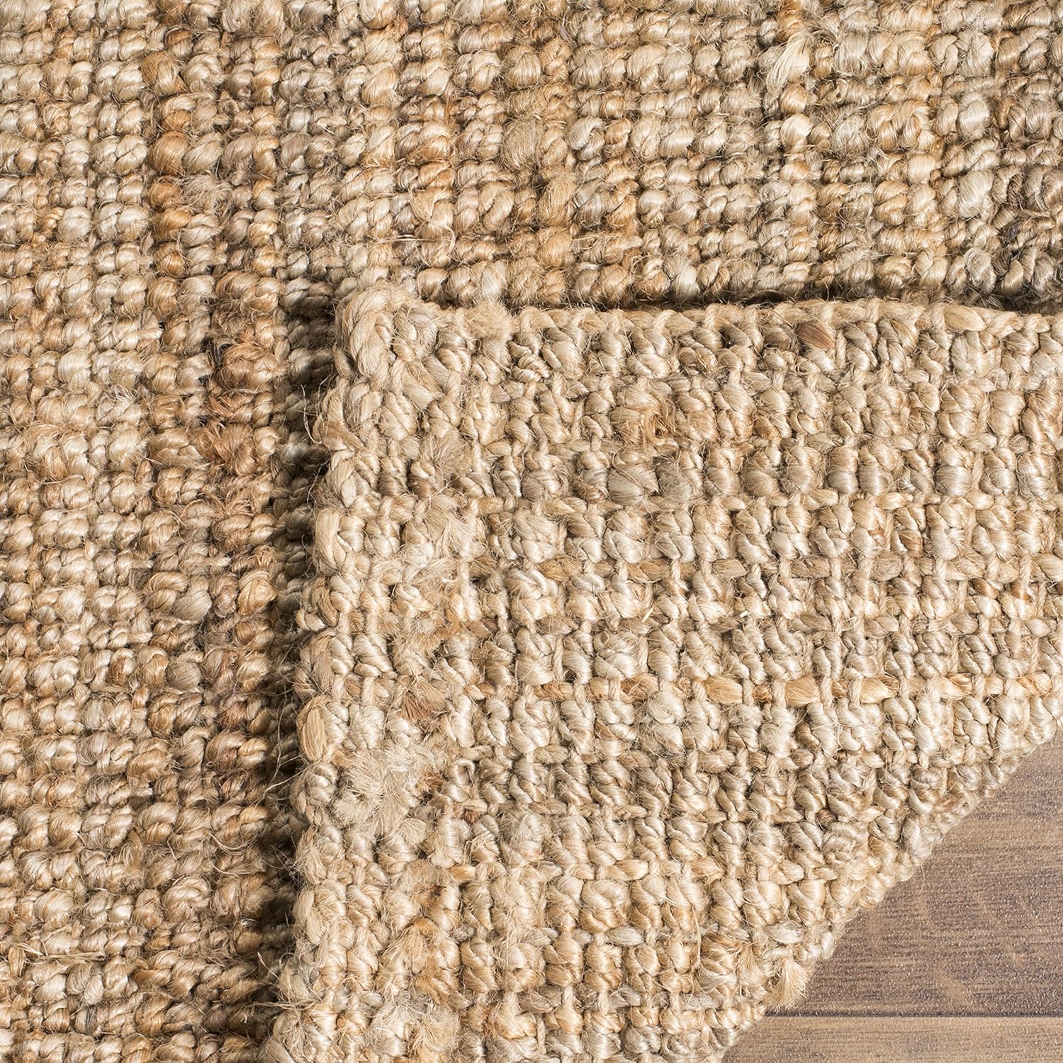 SAFAVIEH Natural Fiber Collection X-Large Area Rug - 11' x 15', Natural, Handmade Chunky Textured Jute 0.75-inch Thick, Ideal for High Traffic Areas in Living Room, Bedroom (NF447A)