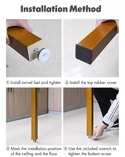 Room Divider Privacy Screen Privacy Screens/Room Divider Post, Wood Roomdivider for Room Separation/Bedroom/Office Cubicle Decor, Black Standing Wall Partition Column - Tall 2.4m 2.2m 2m 1.8m 1.6m 1.4