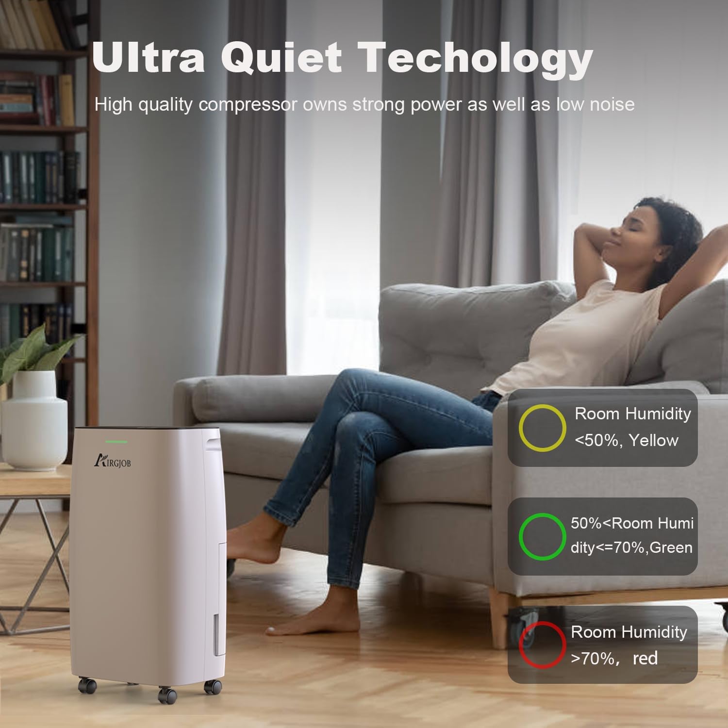 32-Pint Dehumidifier for Basement and Large Room - 2000 Sq. Ft. Quiet Dehumidifier for Large Capacity Room Home Bathroom Basements - Auto Continuous Drain Remove Moisture with Child Lock