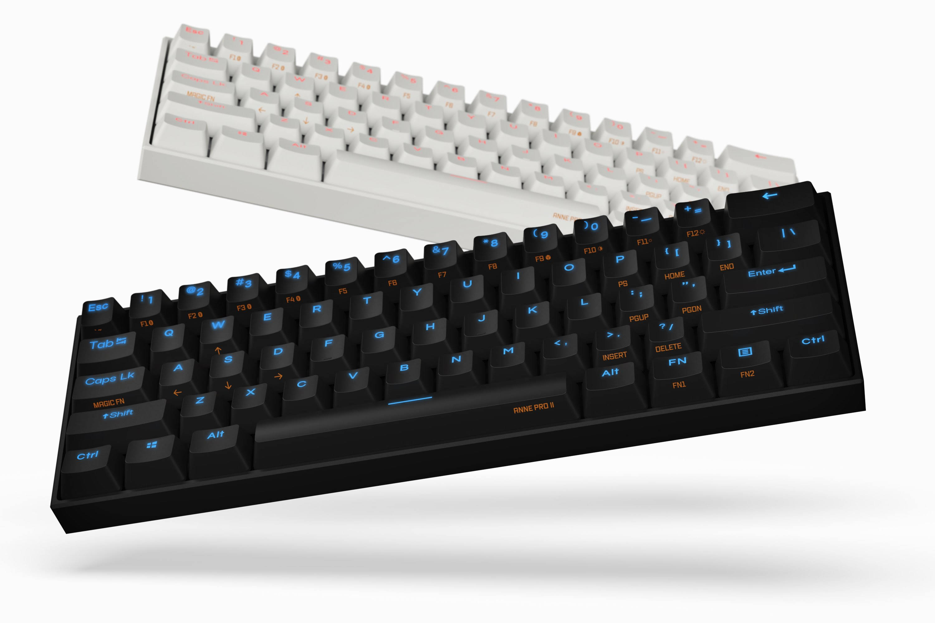 Anne Pro 2 60% Mechanical Keyboard, Bluetooth 5, US Layout Kailh Box Red / Black