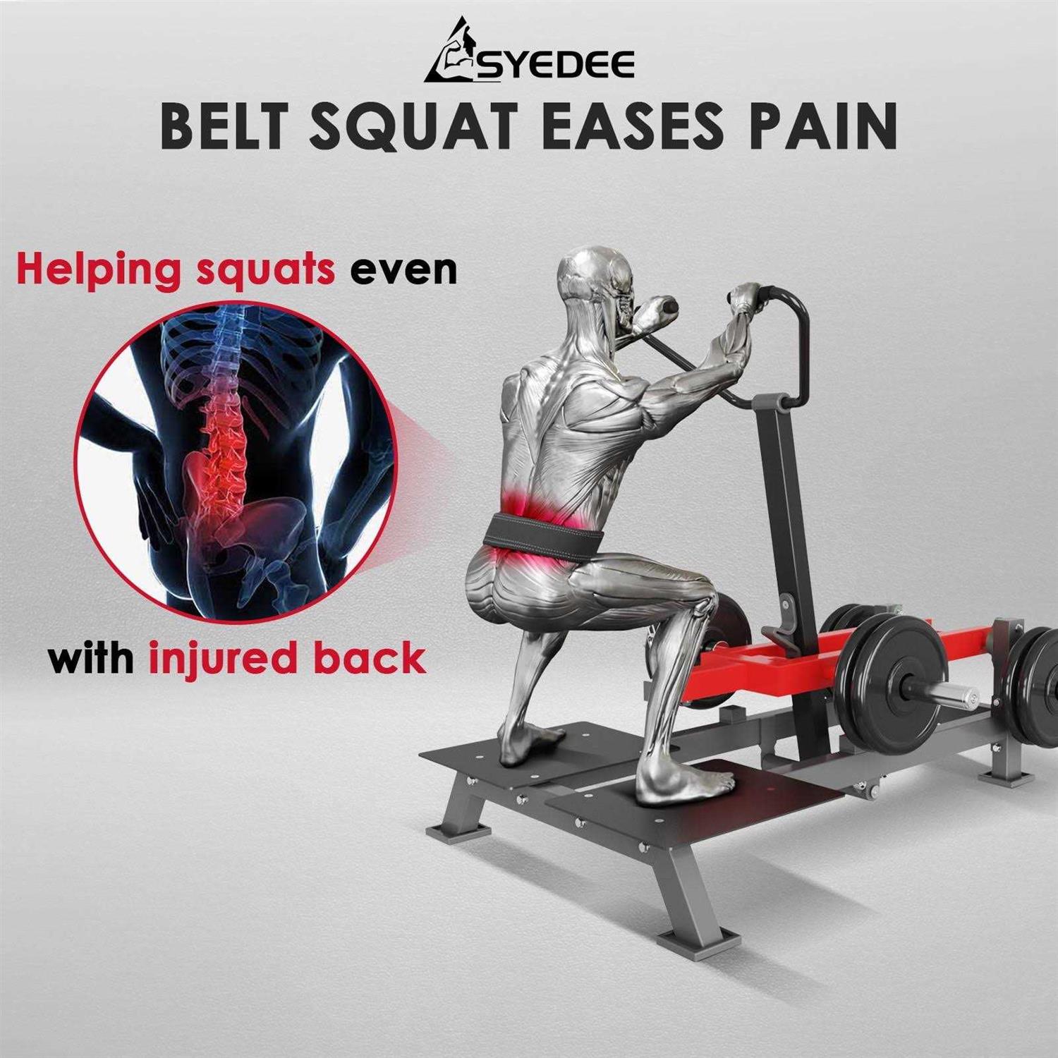 Syedee Belt Squat Machine Leg Machine for Strength Training Hack Squat Machine with Weightlifting Belt - Sports Supplies Online Store