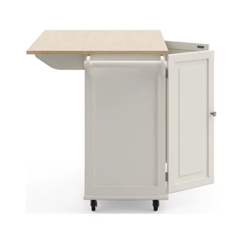 Hawthorne Collections Traditional Wood Kitchen Cart in White