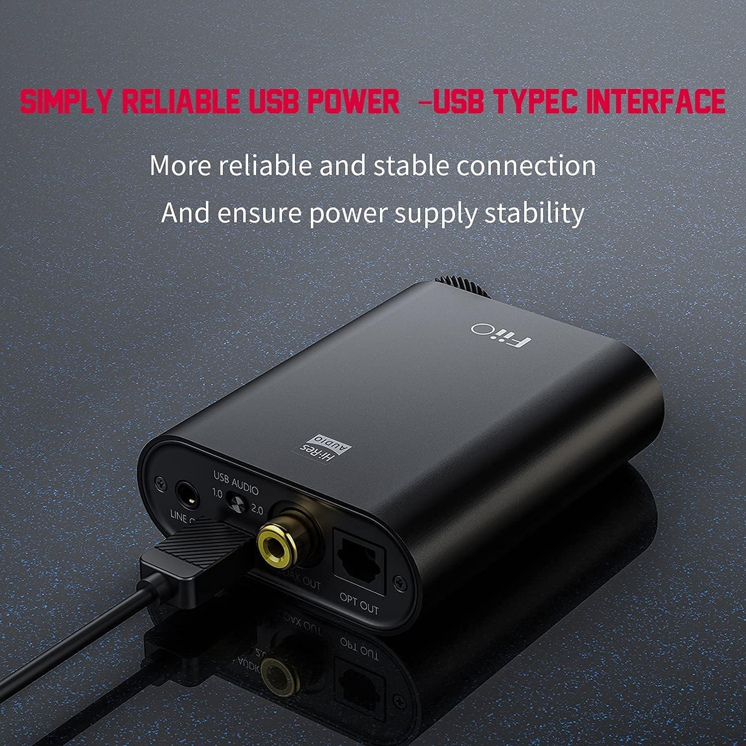 FiiO New K3 Headphone Amplifier High Resolution 384kHz/32bit PCM DSD256 USB-C DAC for Home and Computer Coaxial and Optical Digital Outs