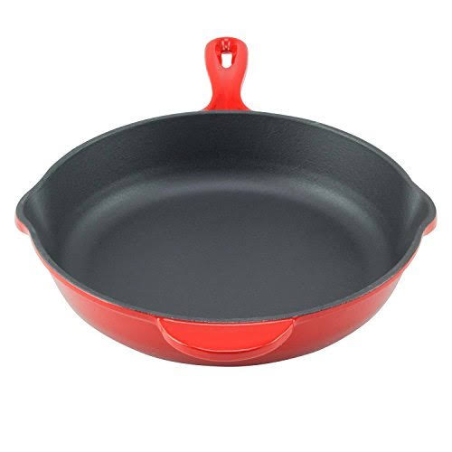 Zelancio Enamel Cast Iron Skillet 10 inch Oven Safe Smooth Surface Fry PAN.