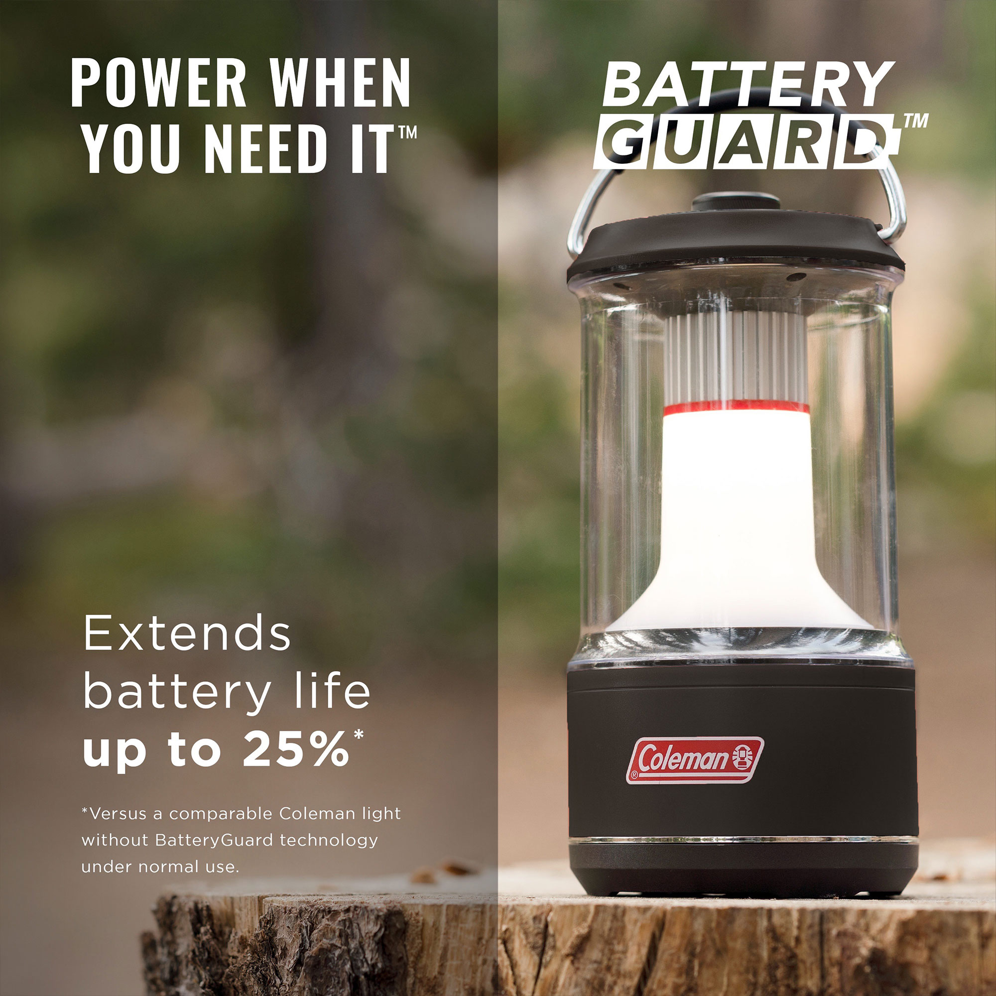 Coleman 800 Lumens LED Outdoor Camping Lantern w/BatteryGuard, Black,2 Pack