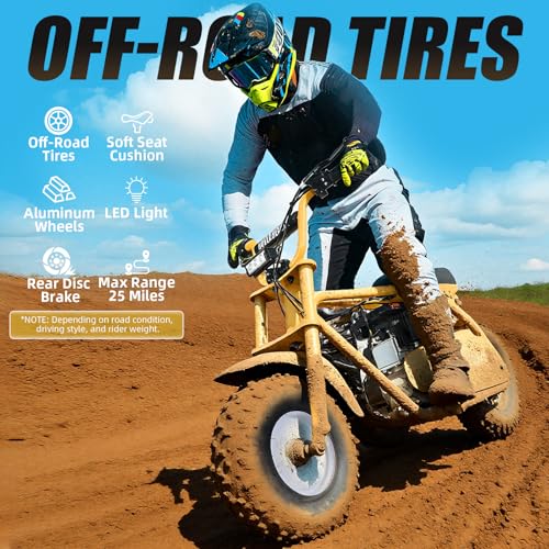 Mini Bike, Gas Dirt Bike, Minibike, Gas Powered Mini Bikes for Adults, 99cc-4 Stroke Pit Bike with Led Light, Min Dirtbike, Motorcycle Max Load 200 Lbs, Max Speed 28 Mph, Age13+