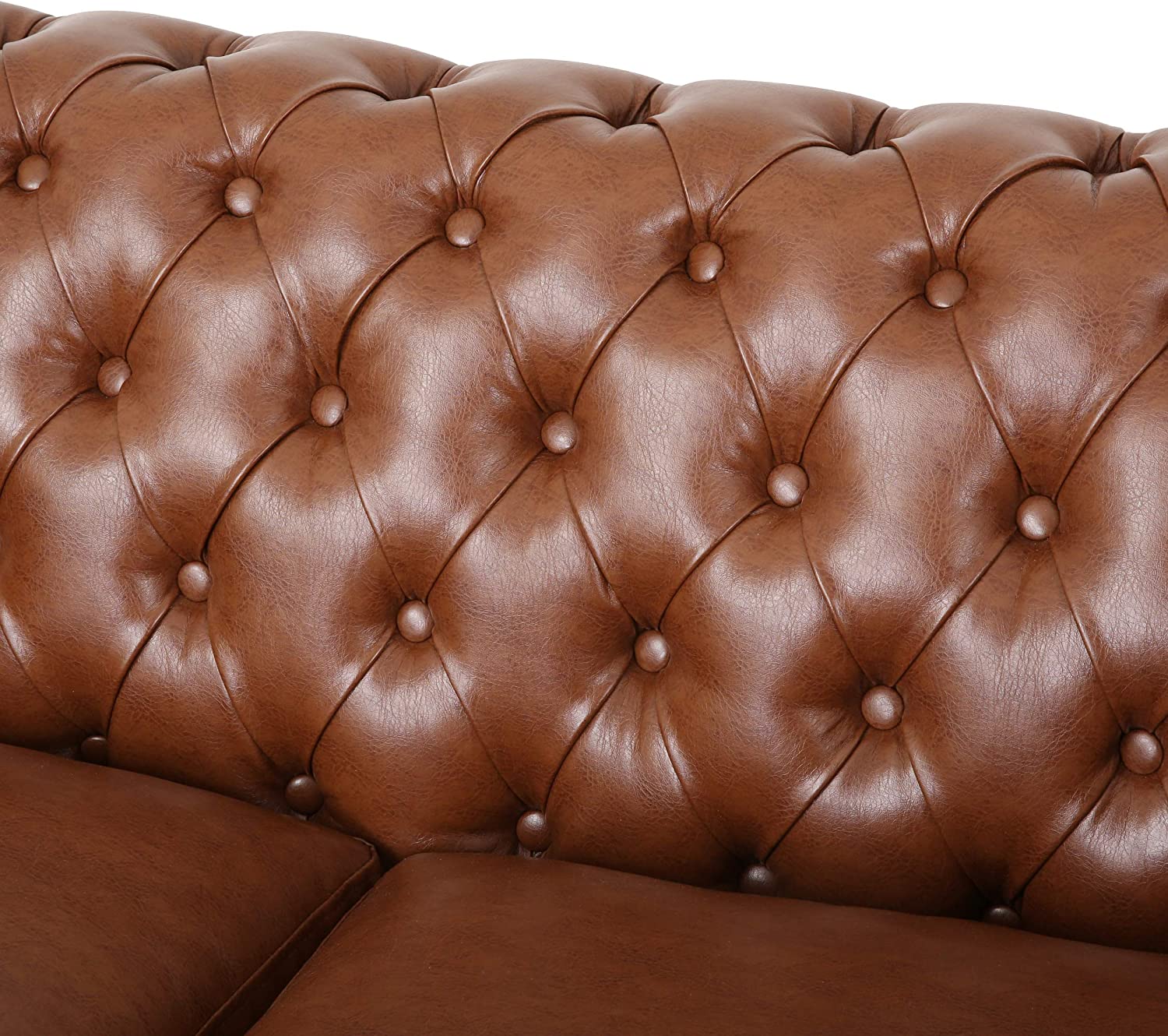 Christopher Knight Home Lucine Traditional Chesterfield Loveseat, Cognac Brown, Dark Brown