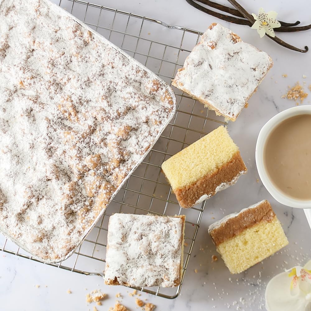 Dulcet Gift Baskets Herbal Tea and Biscuit Tower Sampler - Scones, Crumb Cake, Muffins - Holidays, Birthday, Sympathy, Get Well - Family or Office