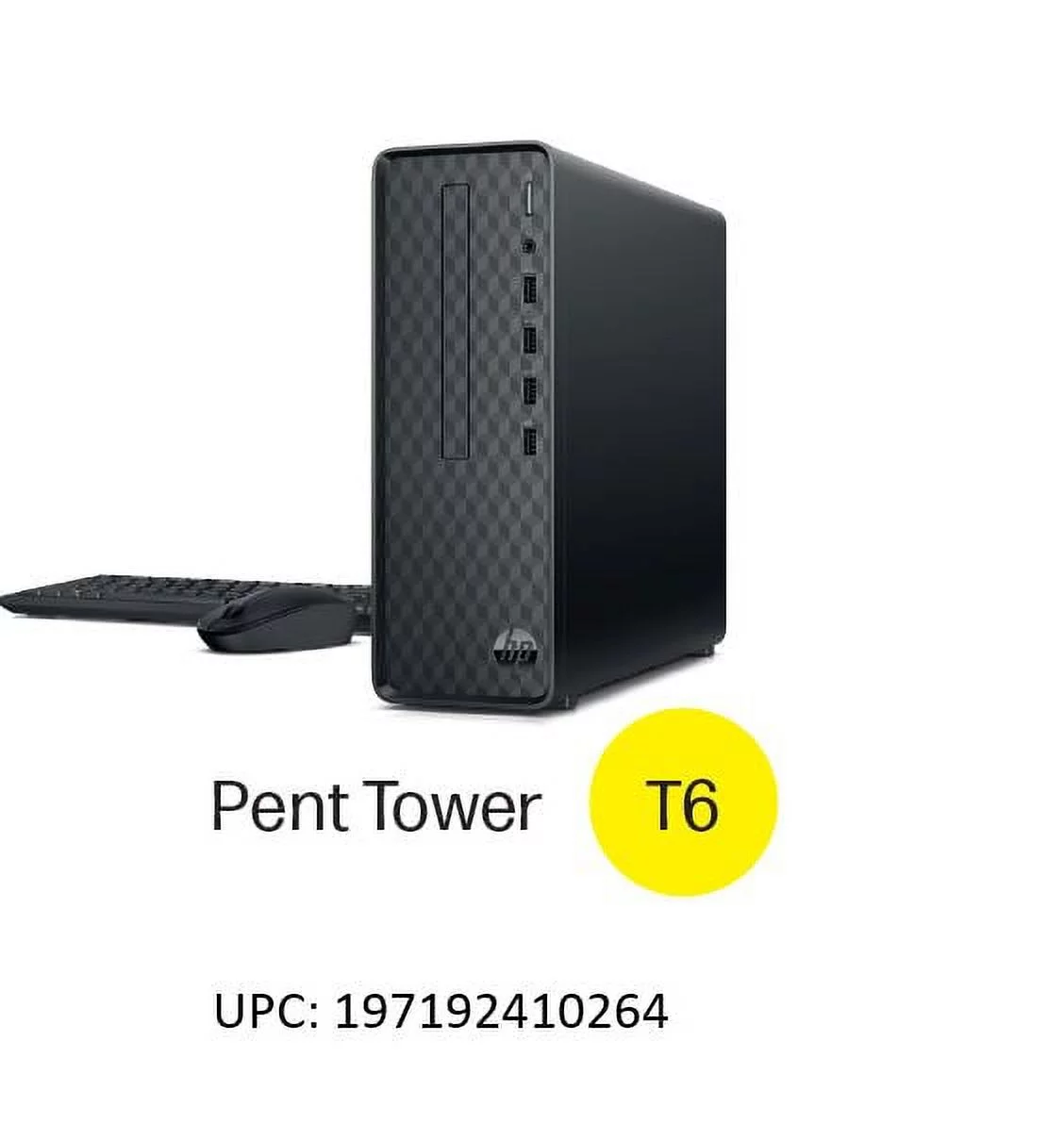 HP Slim Desktop Tower, Intel Pentium, 8GB Memory, 256GB SSD,  Windows 11 Home,  Black, S01-aF2023w