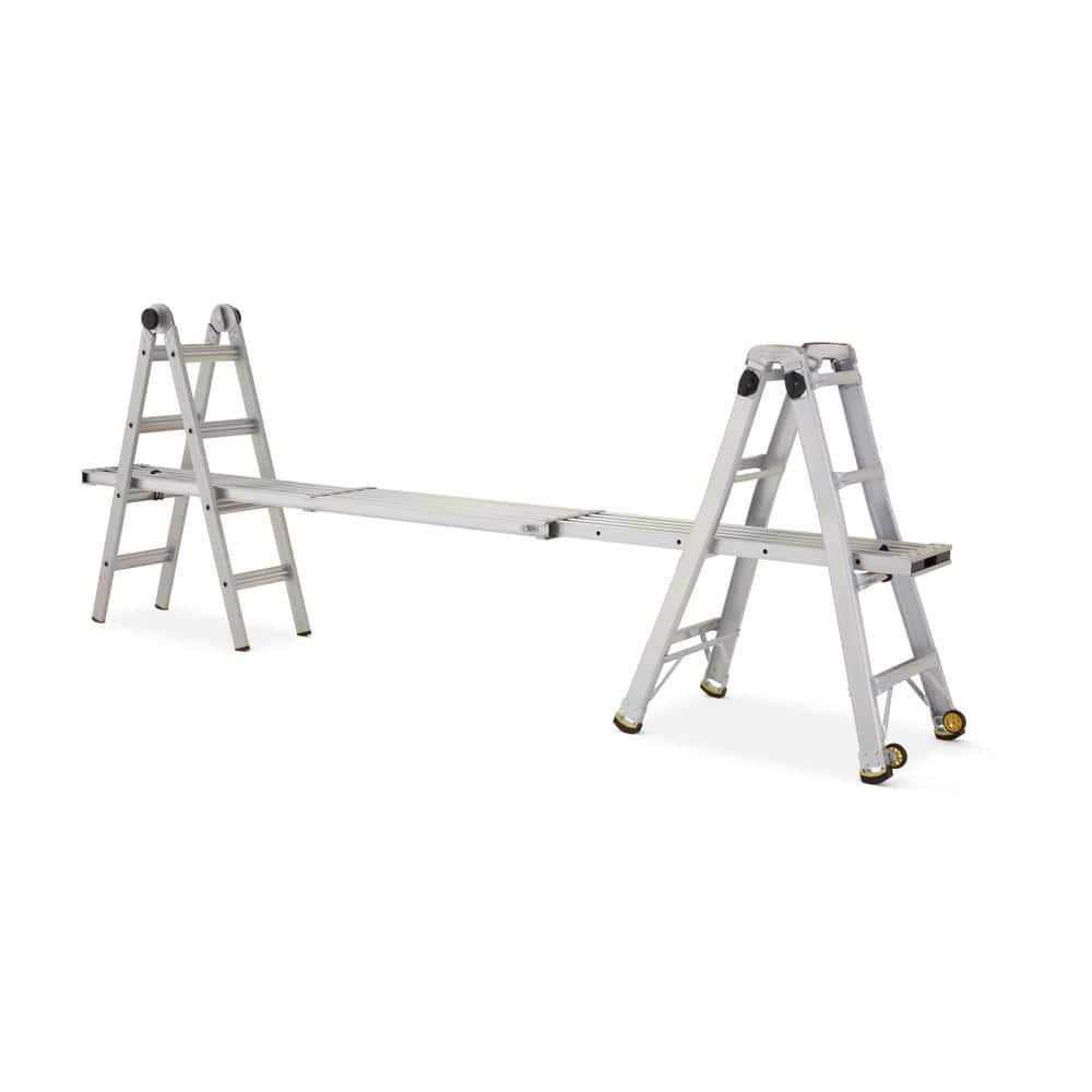 Gorilla Ladders Reach MPXW Aluminum Multi-Position Ladder with Wheels